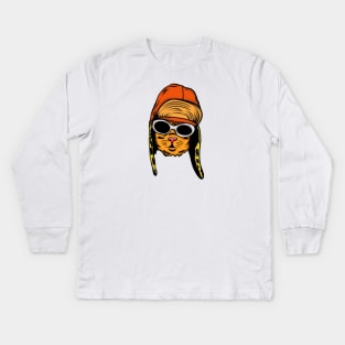 Cat Cobain Kids Long Sleeve T-Shirt